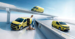 Opel Vivaro Electric, Movano Electric und Combo Electric (von links).
