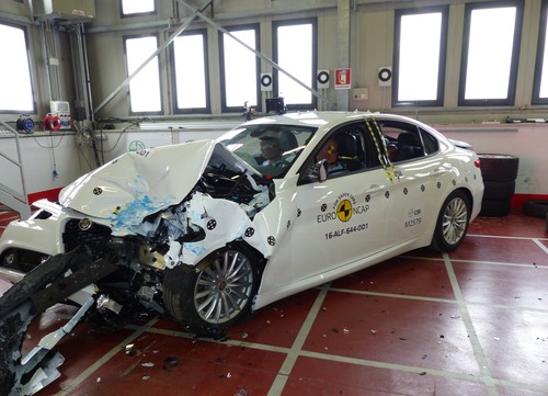 Alfa Romeo Giulia im Euro-NCAP-Crashtest.