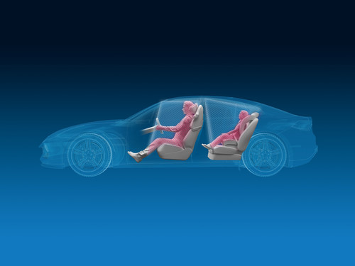 Das 3-D-Beobachtungssystem von ZF kann Personen und Objekte im Fahrzeuginnenraum erkennen und klassifizieren.