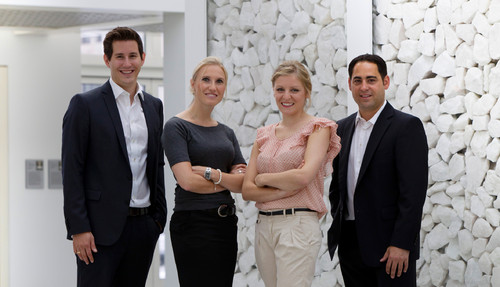 Das Marken- und Lifestyle-Kommunikationsteam von Mercedes-Benz (von links): Wolfgang Würth, Charlotte Siegel, Melanie Graf und Tobias Müller.