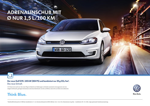 „Das neue Schnell.&quot; – Volkswagen startet Werbekampagne für Golf GTE.