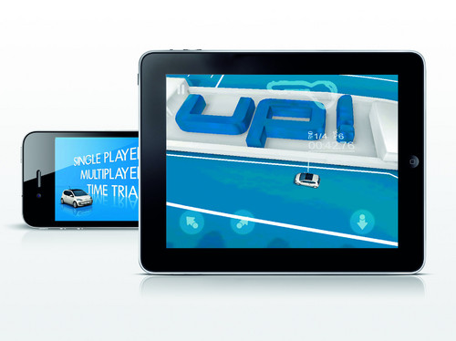 Der Up von Volkswagen geht als Spiele-App für iPhone, iPad und iPod touch virtuell an den Start.