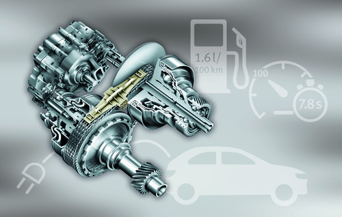 Der von der Schaeffler-Marke LuK entwickelte Variator mit Scheibensätzen, Kette, Gleitschiene sowie hydraulischer Steuerung, der seit 16 Jahren bei Audi eingesetzt wird, könnte die Basis für ein Plug-in-Hybrid-CVT-Getriebe sein.