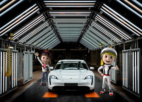 Die Maskottchen Tina Turbo und Tom Targa begleiten die Kinder durch das Sommerferienprogramm im Porsche-Museum.