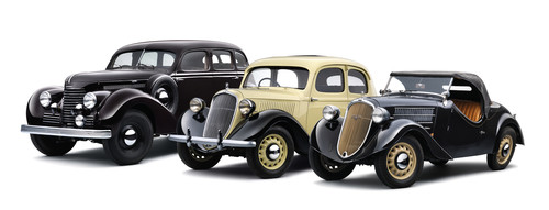Drei Skoda-Automobil-Ikonen werden 80 Jahre alt: Das Trio Superb, Rapid und Popular.