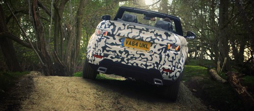 Getarnter Range Rover Evoque Cabrio bei Testfahrten.