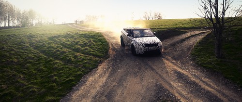 Getarnter Range Rover Evoque Cabrio bei Testfahrten.