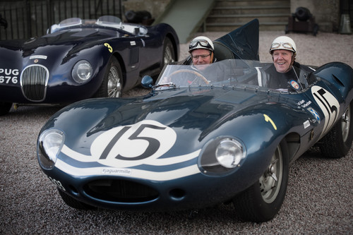 Jaguar bei der Mille Miglia 2015: Chefdesigner Ian Callum (r.) und Clive Beecham.