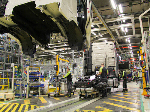 Lkw-Produktion bei Volvo im Werk Tuve in Göteborg.