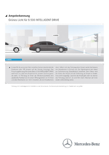 Mercedes-Benz S 500 Intelligent Drive: Ampelerkennung.