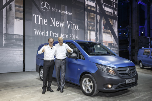 Premiere des Mercedes-Benz Vito: Dr. Dieter Zetsche (rechts) und Volker Mornhinweg.