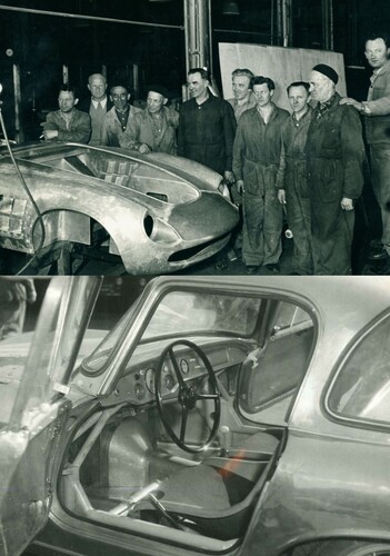 Skoda 1100 OHC Coupé (1959/1960): Der Entwurf des Designers Jaroslav Kindl wurde zunächst als Holzmodell geschreinert, dann begann ein Team von Klempnern mit den Karosseriearbeiten. Dabei kamen Serienkomponenten zum Einsatz wie etwa das Lenkrad des Popular.
