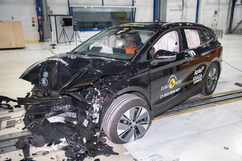 Skoda Enyaq iV im Euro-NCAP-Crashtest.