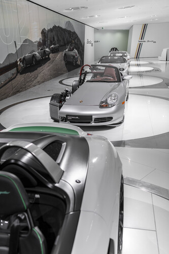 Sonderschau „25 Jahre Boxster“ im Porsche-Museum in Stuttgart.