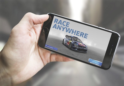 Spiele-App „Race Anywhere&quot; von Volkswagen.