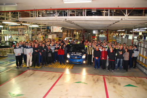 Toyota feiert zehn Jahre Yaris-Produktion in Frankreich.