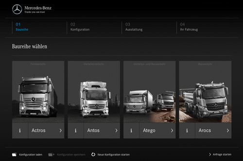Truck Online Configurator von Daimler.