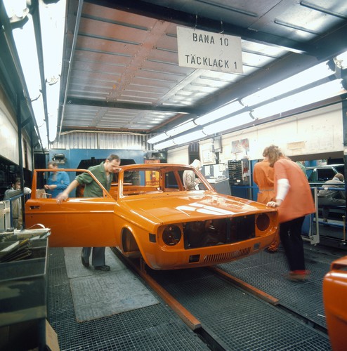 Volvo-Werk Torslanda in den 1970er Jahren.