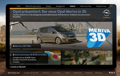 Opel präsentiert den neuen Meriva in einem 3D-Werbefilm.
