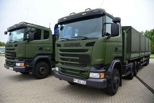 Die Bundeswehr hat 130 Scania R 410 übernommen.