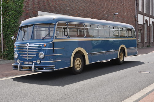 Büssing-Bus von 1955, der bis in die späten 1970er-Jahre bei Volkswagen als Werksbus im Einsatz war.
