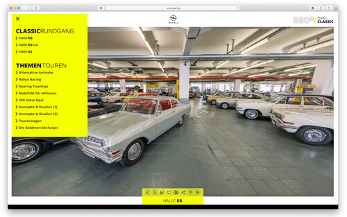Die Opel Classic Sammlung in Rüsselsheim bietet drei neue virtuelle Thementouren.