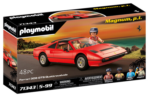 Magnum und sein Ferrari 308 GTS Quattrovalvole von Playmobil.