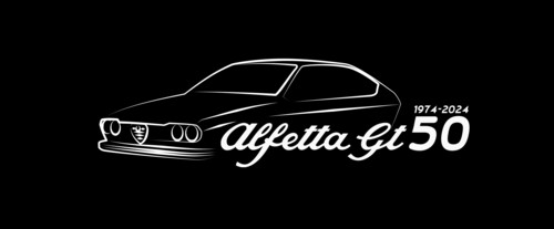 Jubiläums-Logo, Alfa Romeo Alfetta GT.