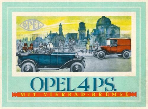 Titelblatt des Prospekts Opel 4 PS (1927).