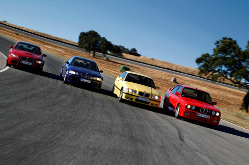 Vier Generationen BMW M3.
