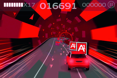 Das Spiel „Audi A 1 Beat Driver“ lässt sich kostenlos für iPhone und iPod Touch herunterladen.
