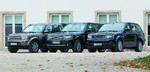 Land Rover Discovery, Rang Rover und Range Rover Sport (von links).