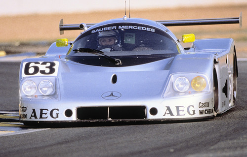 24 Stunden von Le Mans, 10./11. Juni 1989. Sauber-Mercedes Gruppe-C-Rennsportwagen C 9. Startnummer 63 - Sieger: Jochen Mass / Manuel Reuter / Stanley Dickens.