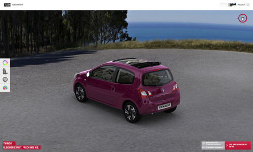 3-D-Konfigurator auf der Renault-Internetseite.