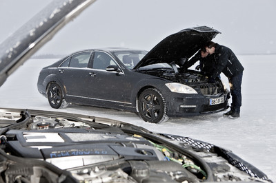 5,5-Liter-V8-Biturbomotor von Mercedes-Benz AMG: Wintererprobung in Nordschweden.