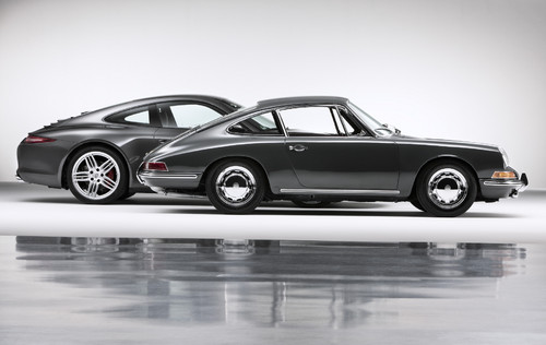 50 Jahre Porsche 911: Porsche 911 Carrera 4S Coupé und Porsche 911 2.0 Coupé (Baujahr 1964)