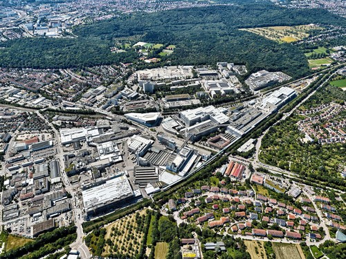 80 Jahre Porsche in Zuffenhausen: Heute umfasst das Werksgelände 72 Hektar.
