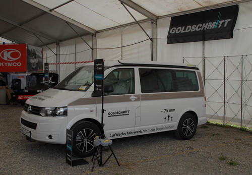Abenteuer &amp; Allrad 2014 in Bad Kissingen: Volkswagen T5 Hymer Car mit Goldschmitt-Fahrwerk.