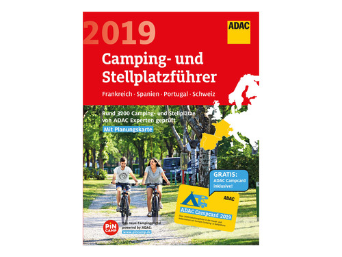 ADAC-Camping- und Stellplatzführer 2019 „Frankreich, Spanien, Portugal, Schweiz“.
