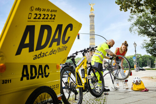 ADAC-Pannenhilfe für Fahrradfahrer.
