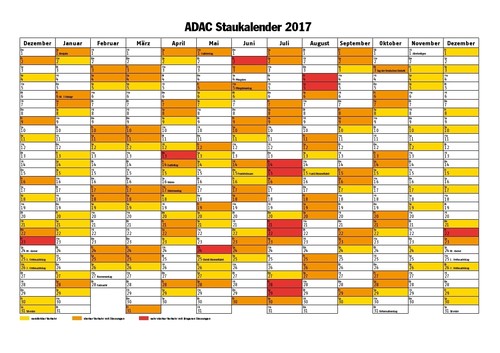 ADAC-Staukalender 2017.
