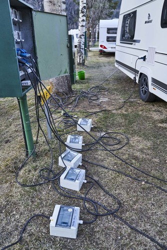 ADAC-Test Wintercaravans: Messung des Stromverbrauchs.