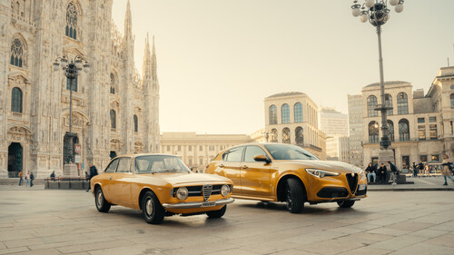 Alfa Romeo GT 1300 Junior (1966–1969) und Alfa Romeo Stelvio GT Junior.