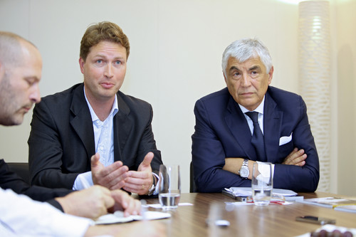 AMG-Chef Ola Källenius (links) und Ducati-Boss Gabriele Del Torchio.