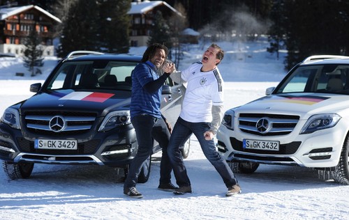 Andreas Möller und Christian Karembeu bei der Mercedes-Benz Driving Experience.
