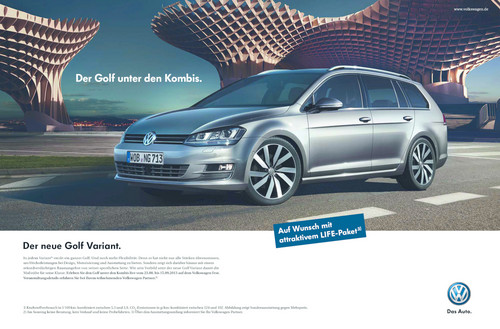 Anzeigenmotiv für den VW Golf Variant.