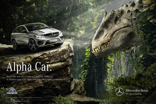 Anzeigenmotiv von Mercedes-Benz zu „Jurassic World“.