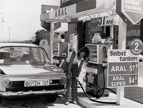 Aral Tankstelle aus den 1970er-Jahren.