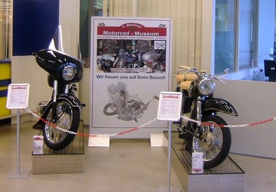 Auch das 1. Berliner DDR-Motorradmuseum stellt auf der Berliner Automesse einige Modelle aus.