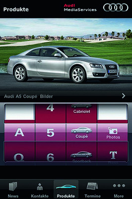 Audi bietet jetzt auch einen Presse-Service als App für iPhone, iPad und iPod touch an.